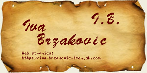 Iva Brzaković vizit kartica